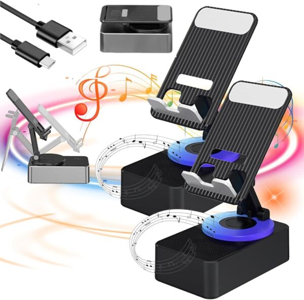 Desktop Mobile Holder With Speaker & Power Bank (3 In 1)