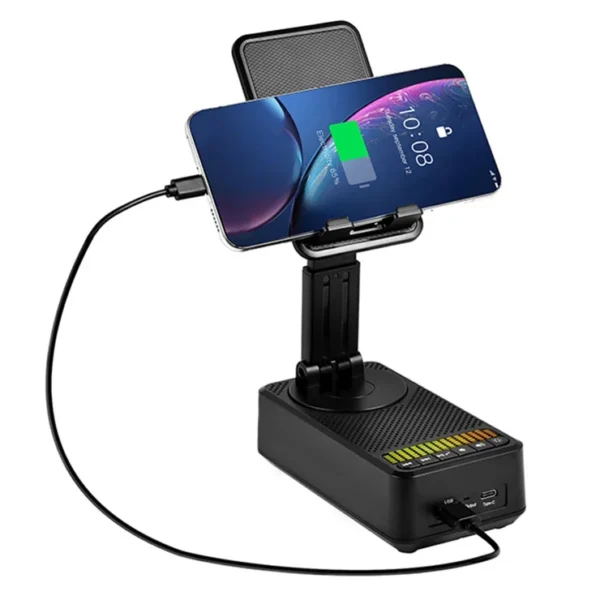 Desktop Mobile Holder With Speaker & Power Bank (3 In 1) - Image 4